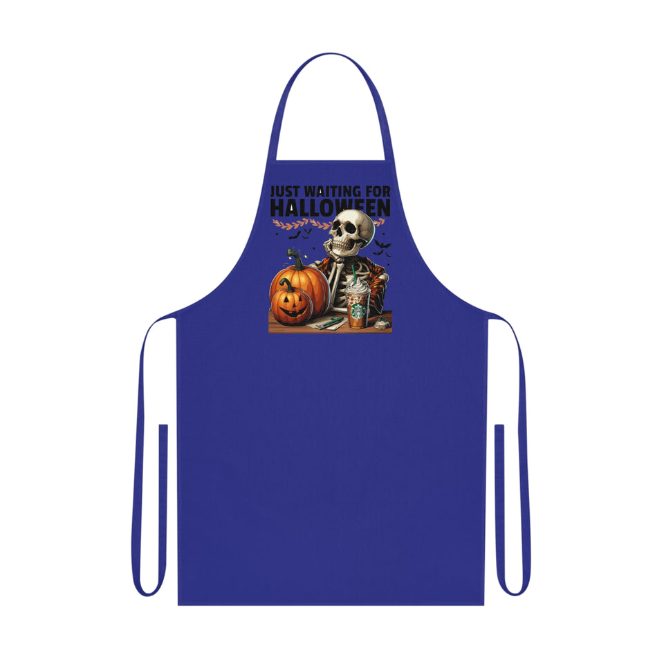 Just Waiting For Halloween Cotton Apron Utensils Custom Gift Personalized for Mom/Grandma