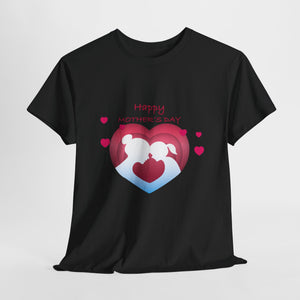 Personalized MOM Tshirt Small Blue_Red Heart For The Best Gift Custom Name_Date