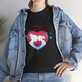 Personalized MOM Tshirt Small Blue_Red Heart For The Best Gift Custom Name_Date