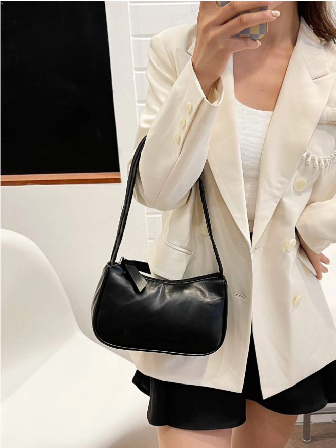 Minimalist Bag Vintage Underarm Purses Women's Solid Color Handbags