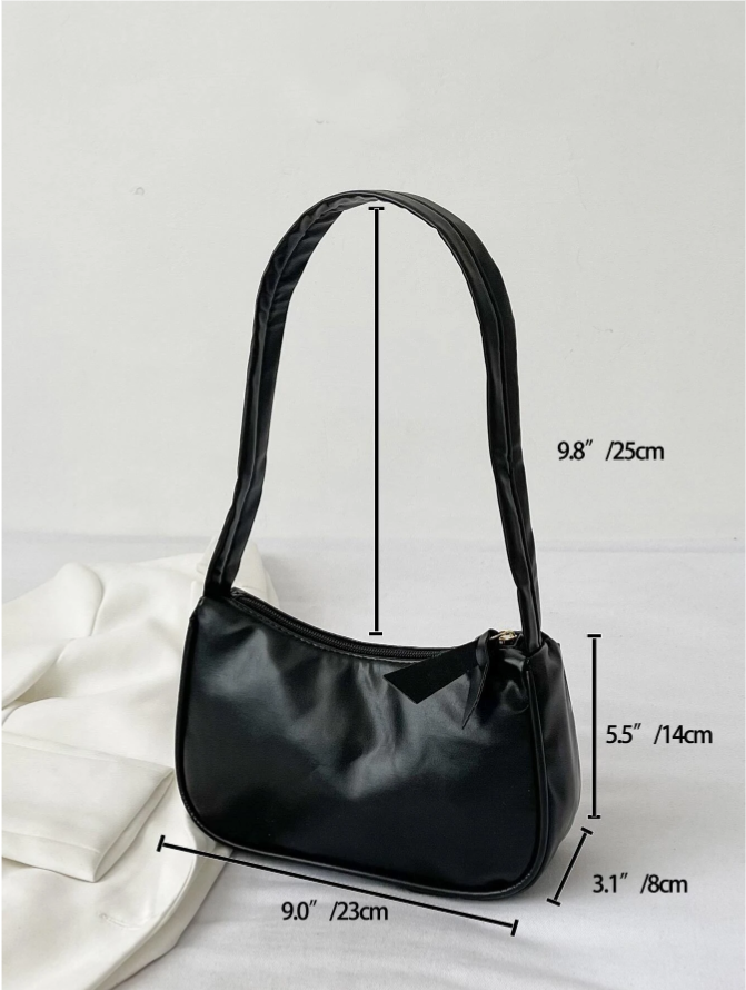Minimalist Bag Vintage Underarm Purses Women's Solid Color Handbags