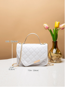 Mini Fashion Quilted Embroidered Ladies Crossbody Bag With Flap And Chain Strap