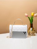 Mini Fashion Quilted Embroidered Ladies Crossbody Bag With Flap And Chain Strap