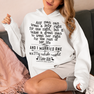 Great Man To Treat Her Right Personalized Custom Hoodie Gift For Her And Mom