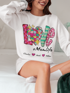 Love Momlife Personalized Custom Sweatershirt Gift For Her And Mom