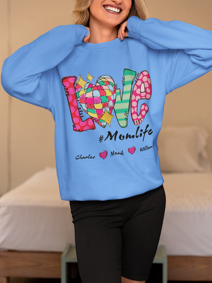 Love Momlife Personalized Custom Sweatershirt Gift For Her And Mom