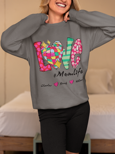 Love Momlife Personalized Custom Sweatershirt Gift For Her And Mom