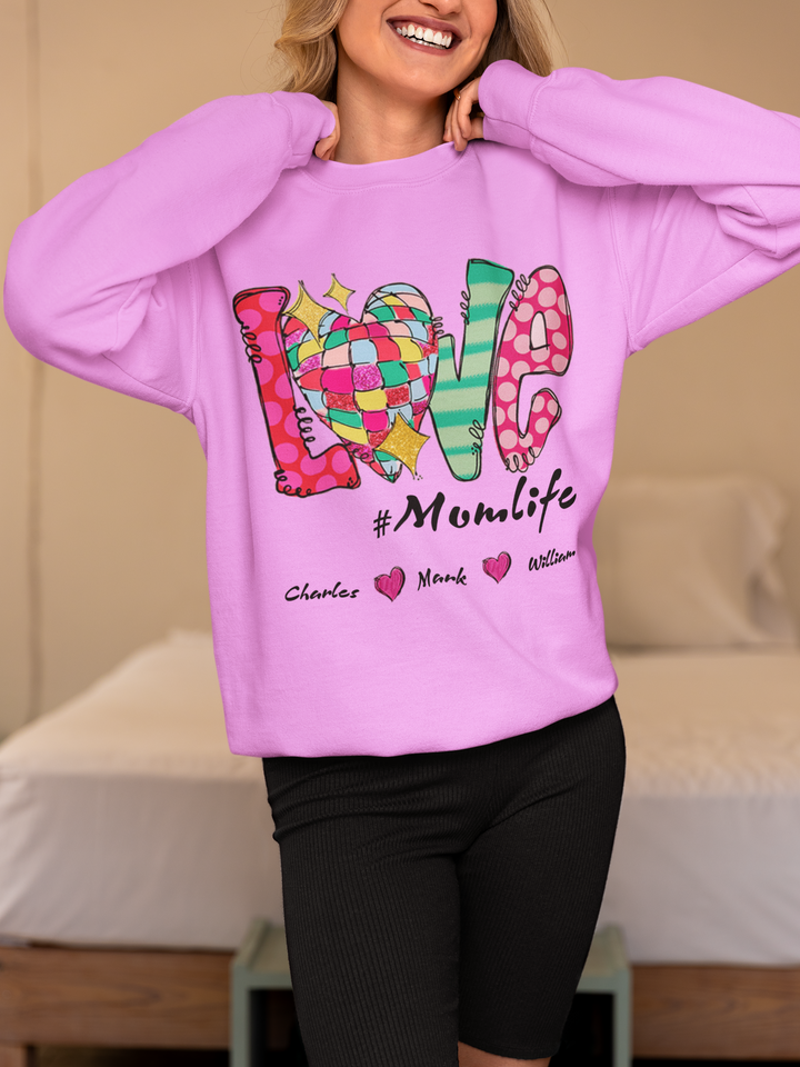 Love Momlife Personalized Custom Sweatershirt Gift For Her And Mom