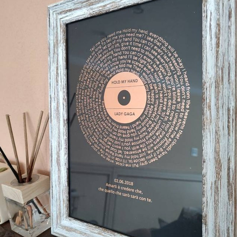 Personalized Metallic Foil Song Lyrics Art Print