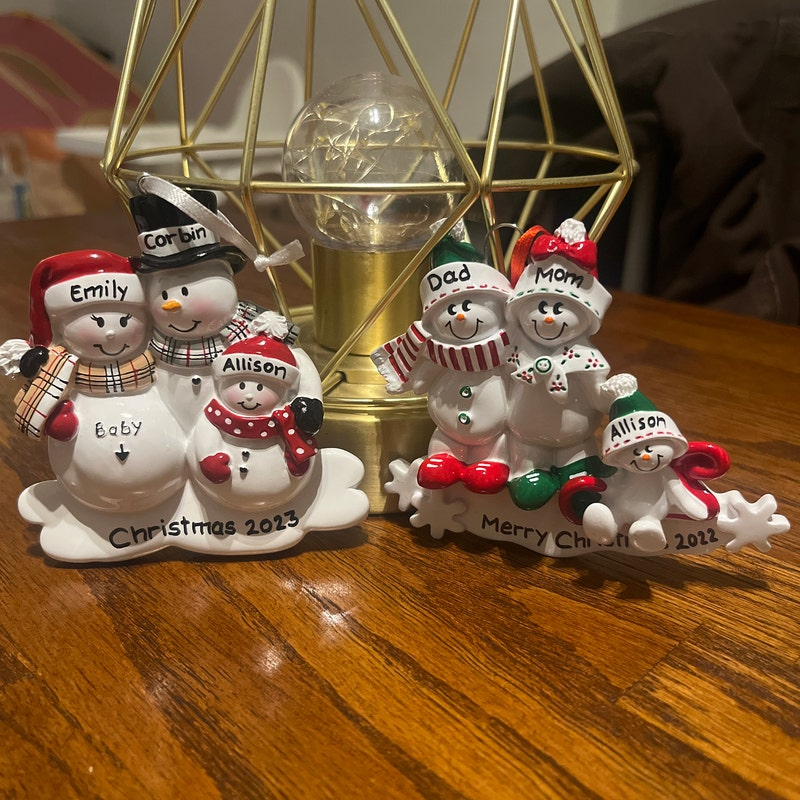 Snowman Family Personalized Christmas Ornament