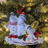 Snowman Family Personalized Christmas Ornament