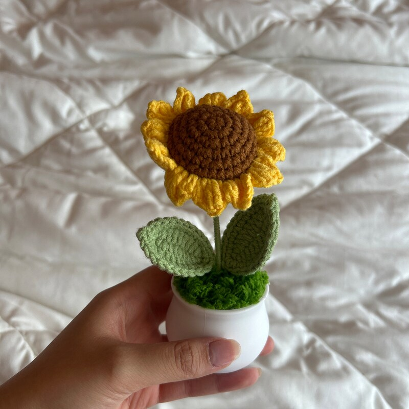 Handmade Crochet Sunflower in Pot Gift