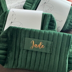Personalized Velvet Makeup Bag Custom Gift for Her