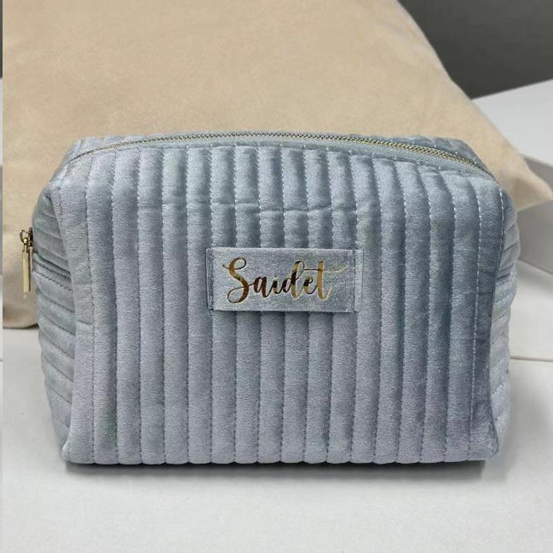 Personalized Velvet Makeup Bag Custom Gift for Her