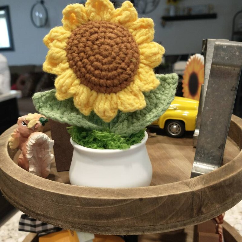 Handmade Crochet Sunflower in Pot Gift