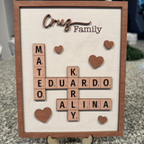 Personalized Scrabble Family Puzzle Sign