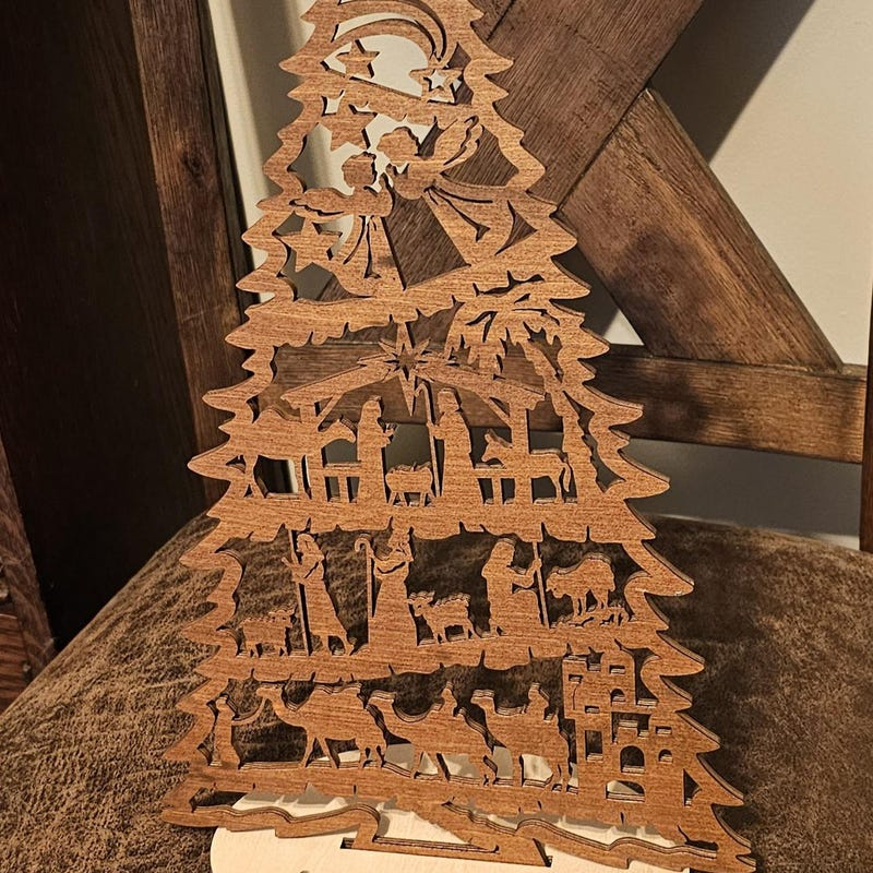 Personalized Nativity Christmas Tree Display