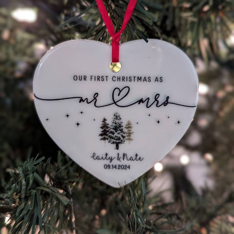 Personalized Mr & Mrs First Christmas Ornament