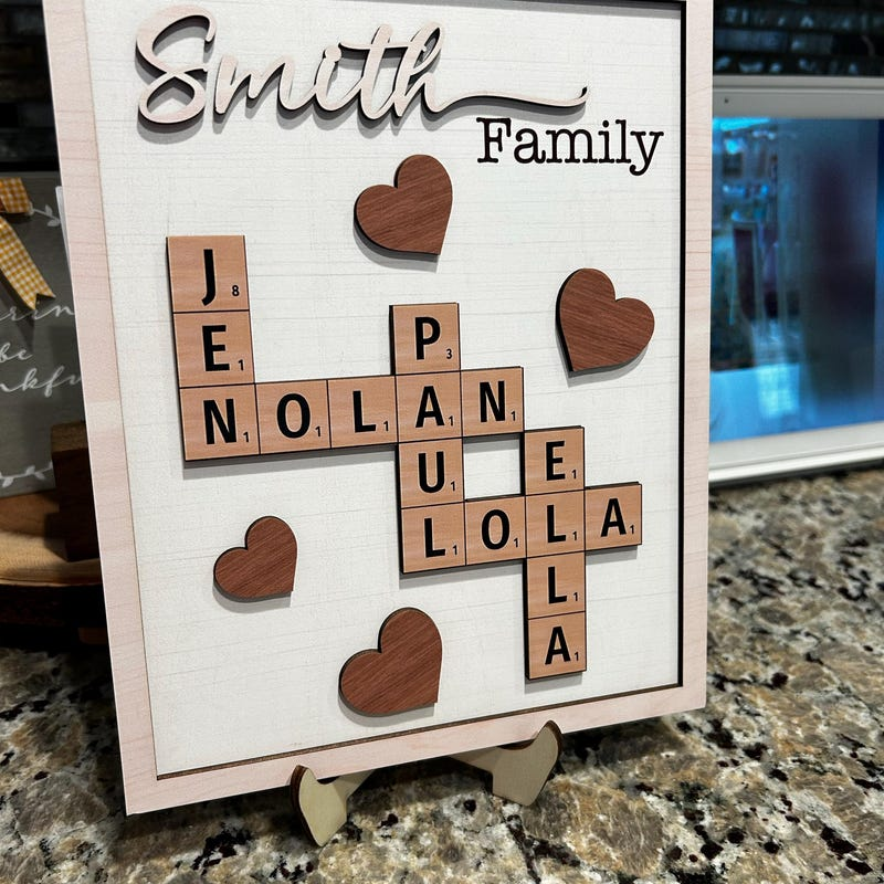 Personalized Scrabble Family Puzzle Sign