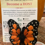 Handmade Monarch Butterfly Wool Christmas Ornament