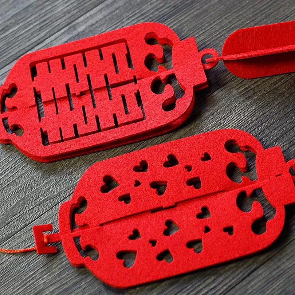 Chinese Wedding 3D Felt Lanterns Double Happiness Decor