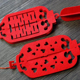 Chinese Wedding 3D Felt Lanterns Double Happiness Decor