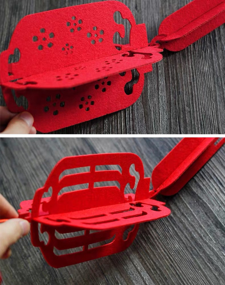 Chinese Wedding 3D Felt Lanterns Double Happiness Decor