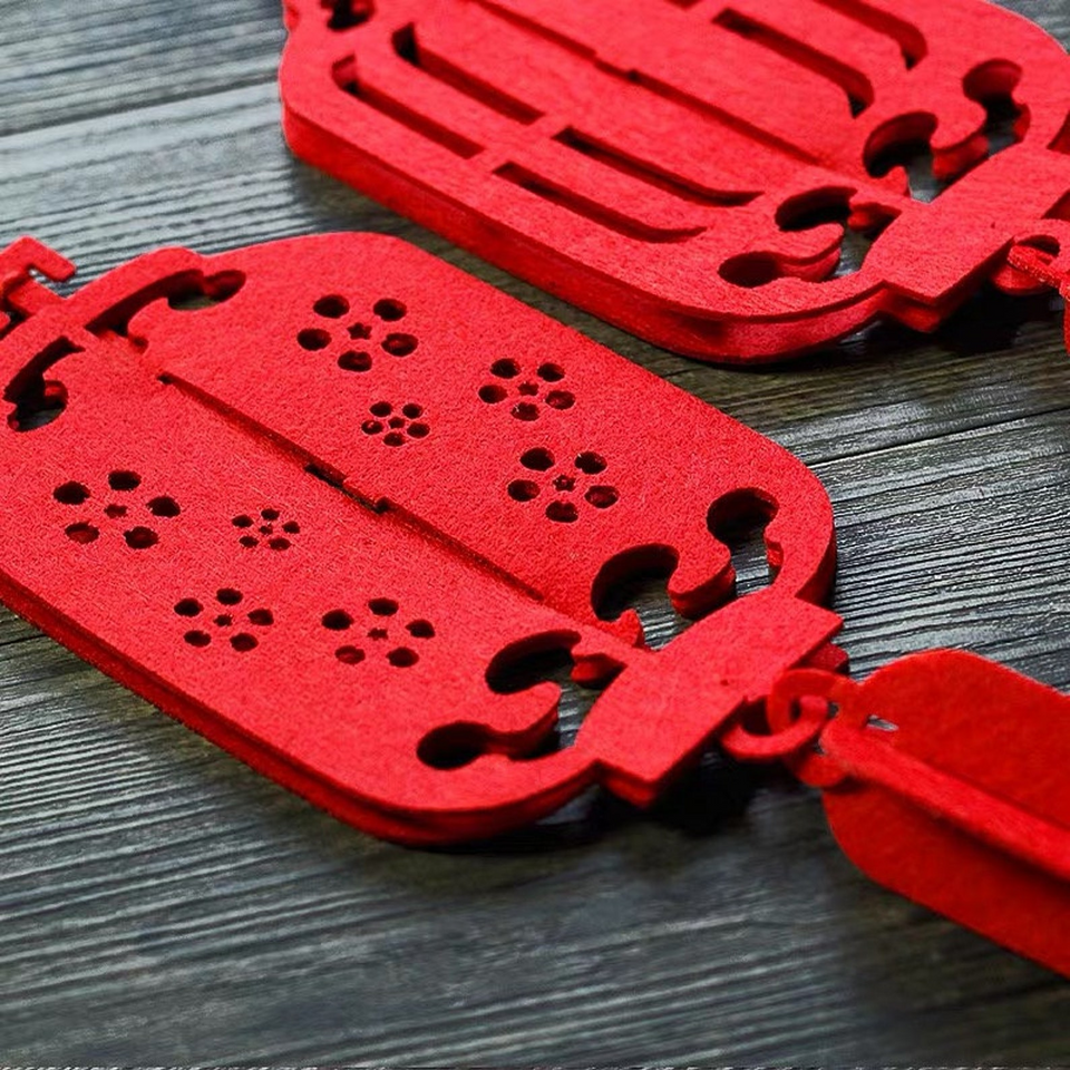 Chinese Wedding 3D Felt Lanterns Double Happiness Decor