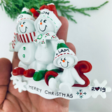 Snowman Family Personalized Christmas Ornament