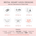 Personalized Engraved Heart Love Lock with Key