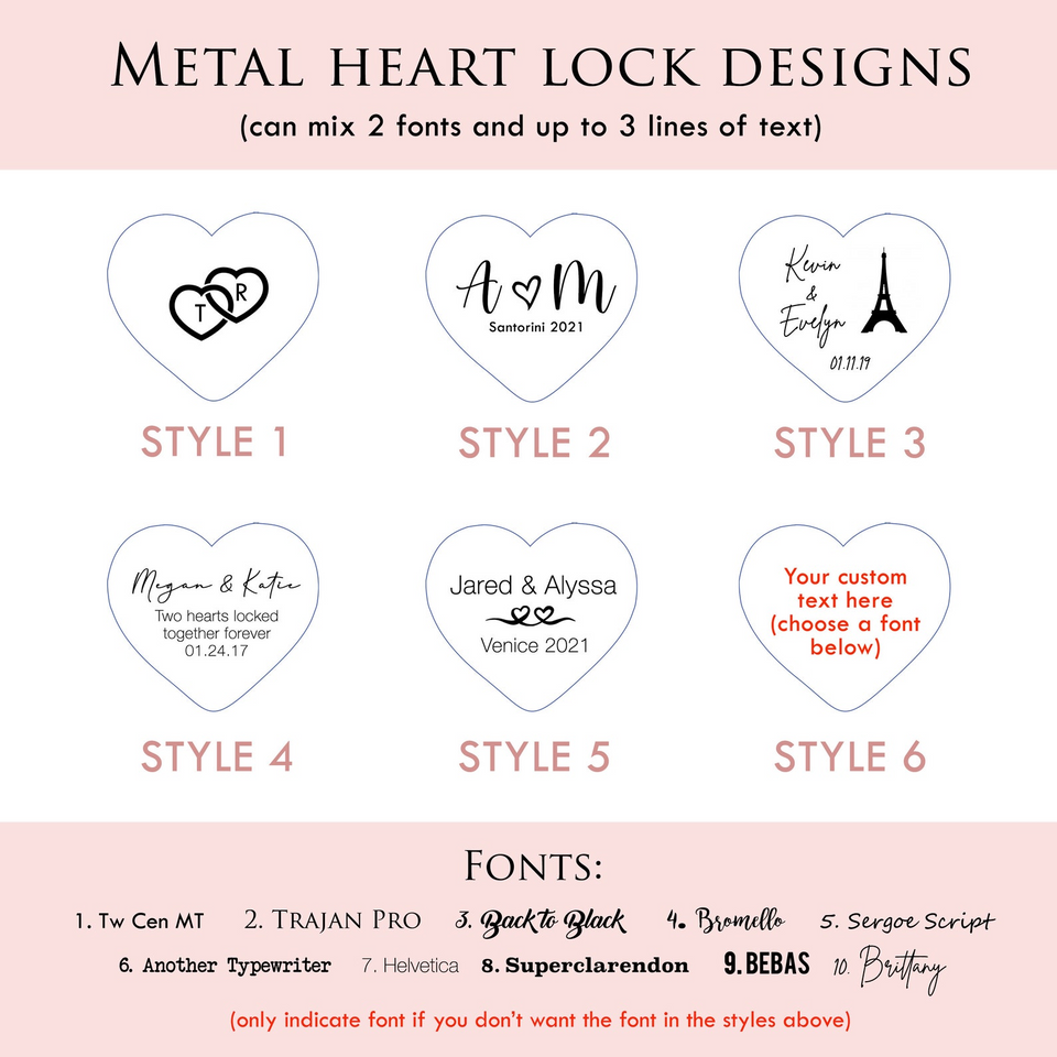 Personalized Engraved Heart Love Lock with Key