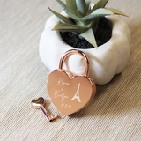 Personalized Engraved Heart Love Lock with Key