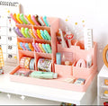 Large Capacity Desktop Organizer Multi Grid Pen Holder