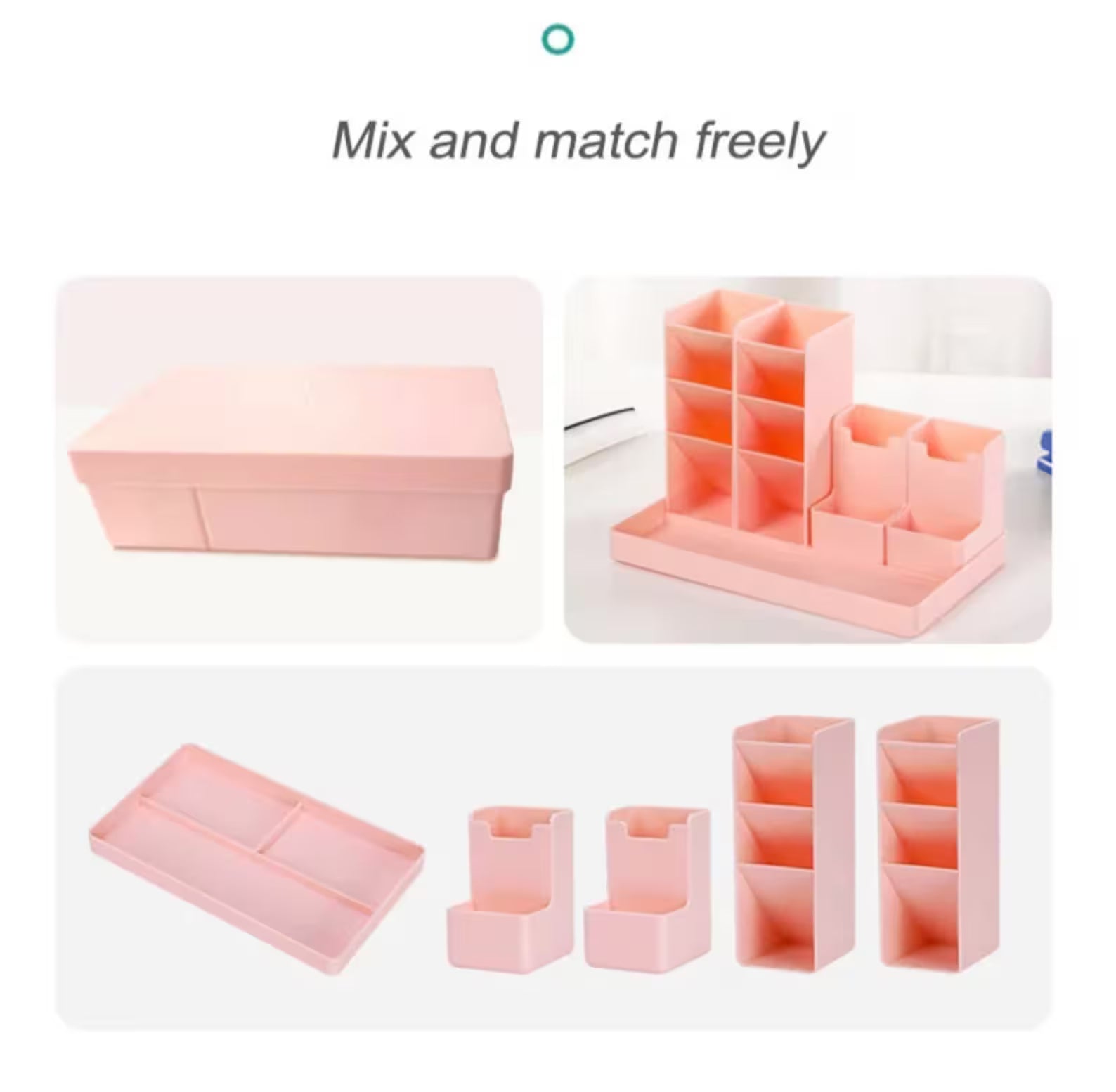 Large Capacity Desktop Organizer Multi Grid Pen Holder