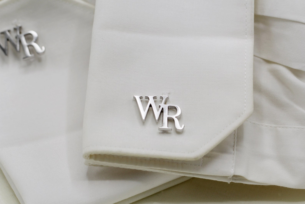 Personalized Sterling Silver Initial Cufflinks Handmade Groom Gift