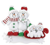 Snowman Family Personalized Christmas Ornament