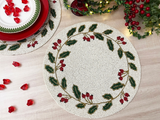 Holly Berry Beaded Christmas Placemat