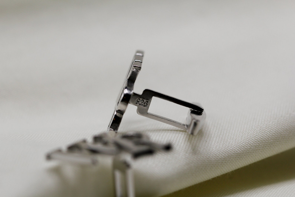 Personalized Sterling Silver Initial Cufflinks Handmade Groom Gift