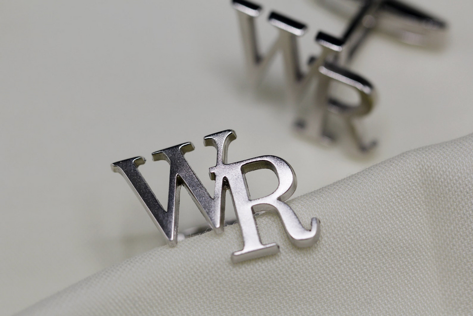 Personalized Sterling Silver Initial Cufflinks Handmade Groom Gift