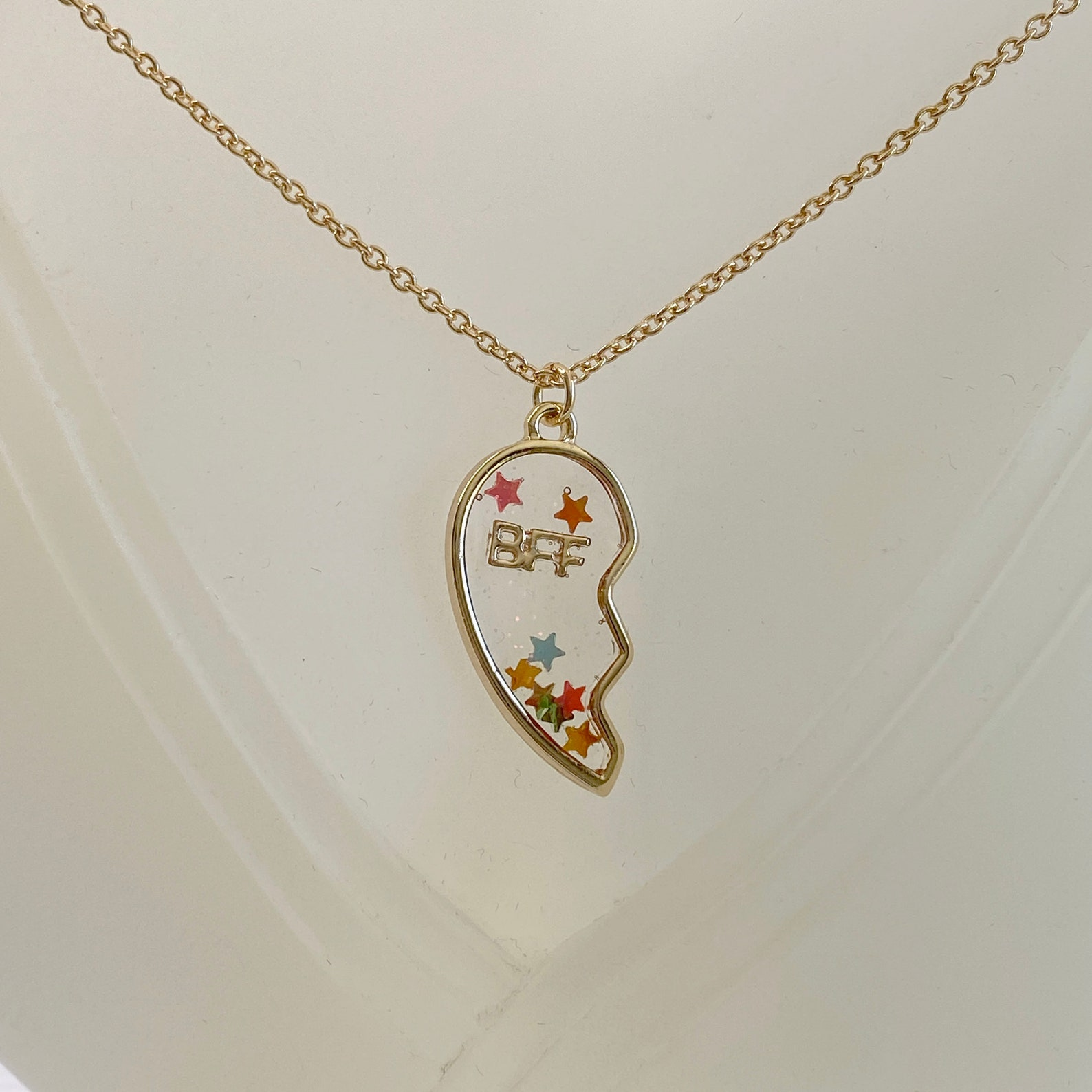 Best Friends Split Heart Necklace for Two
