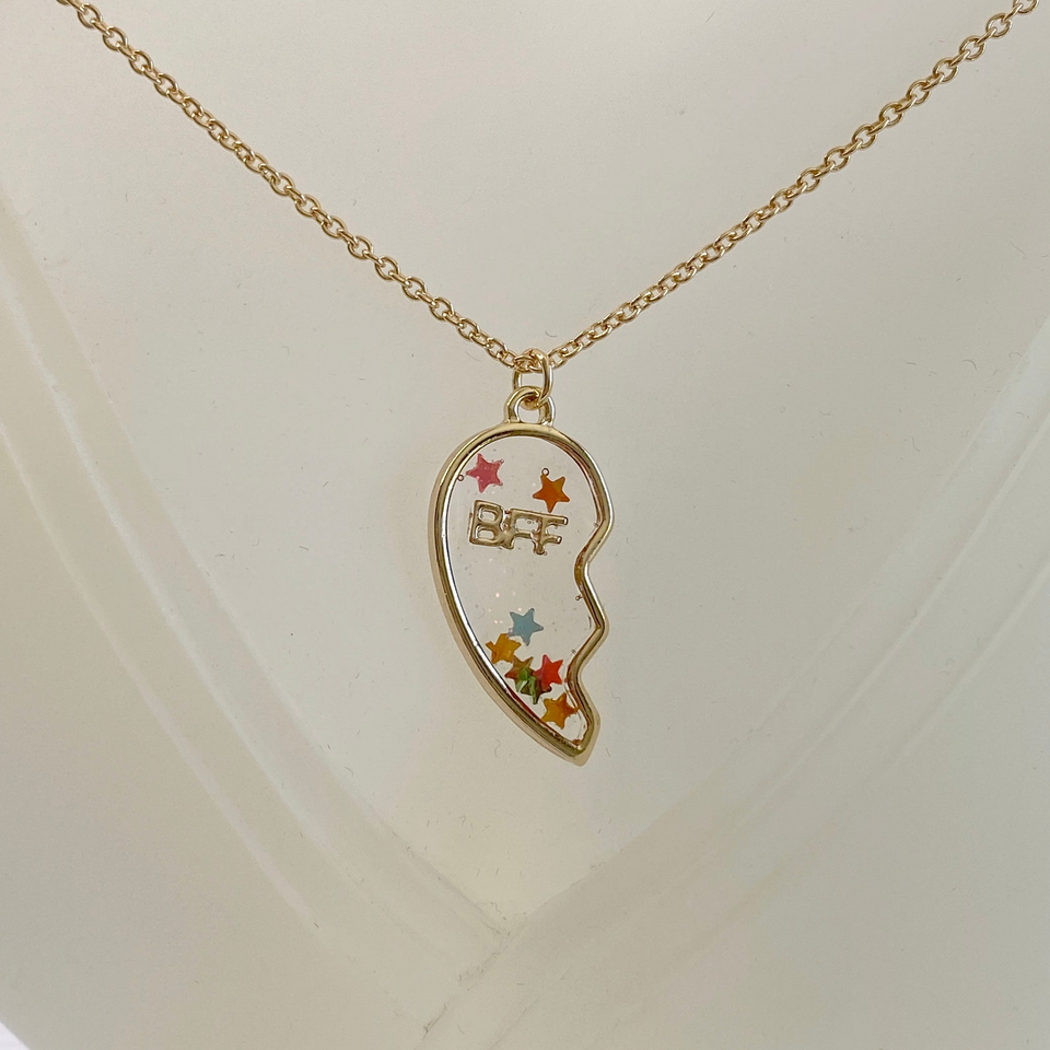 Best Friends Split Heart Necklace for Two