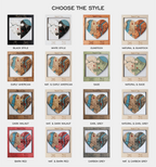 Personalized Heart Puzzle Map Wall Art for Newlyweds