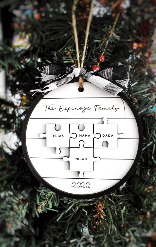 Personalized Family Puzzle Christmas Ornament