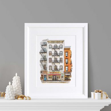 Personalized Watercolor House or Apartment Portrait Wall Art