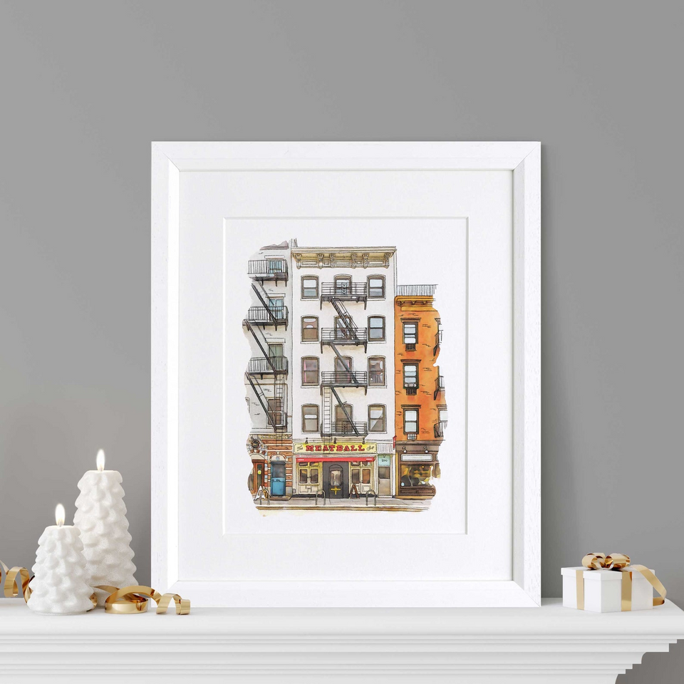 Personalized Watercolor House or Apartment Portrait Wall Art