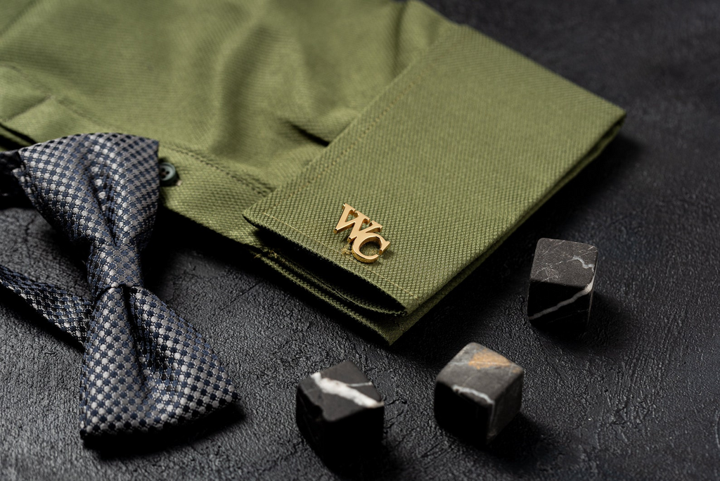 Personalized Sterling Silver Initial Cufflinks Handmade Groom Gift