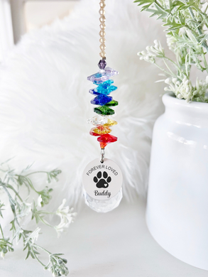 Personalized Pet Memorial Suncatcher Rainbow Bridge Keepsake
