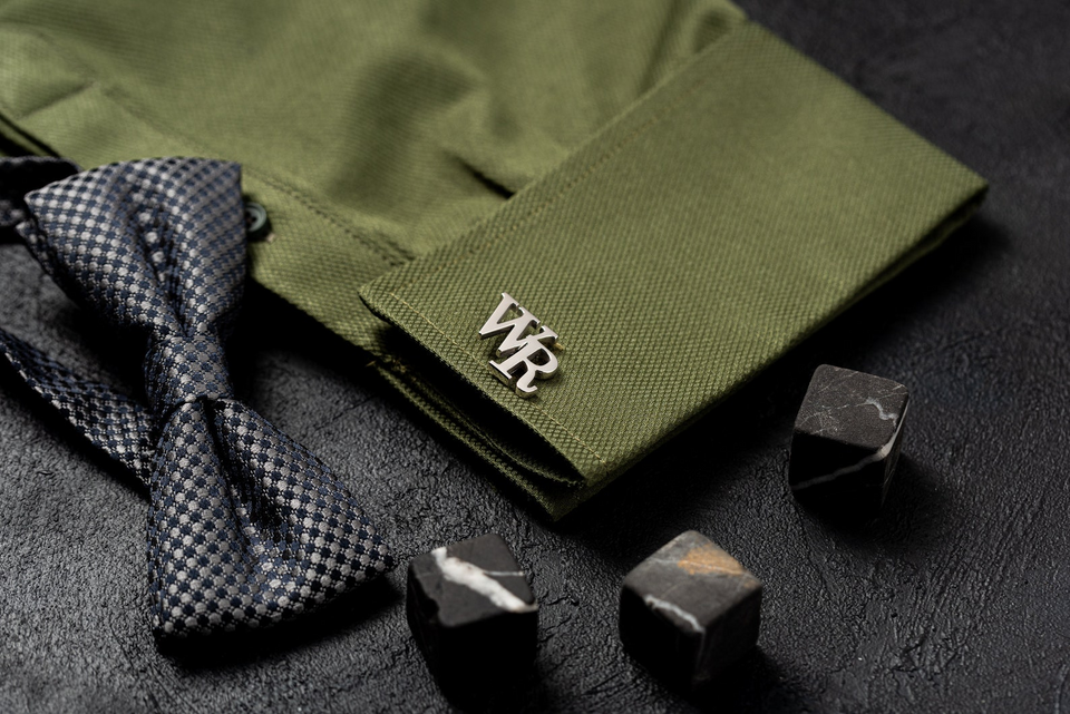 Personalized Sterling Silver Initial Cufflinks Handmade Groom Gift