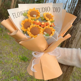 Handmade Crochet Sunflower Flower Bouquet Gift for Her