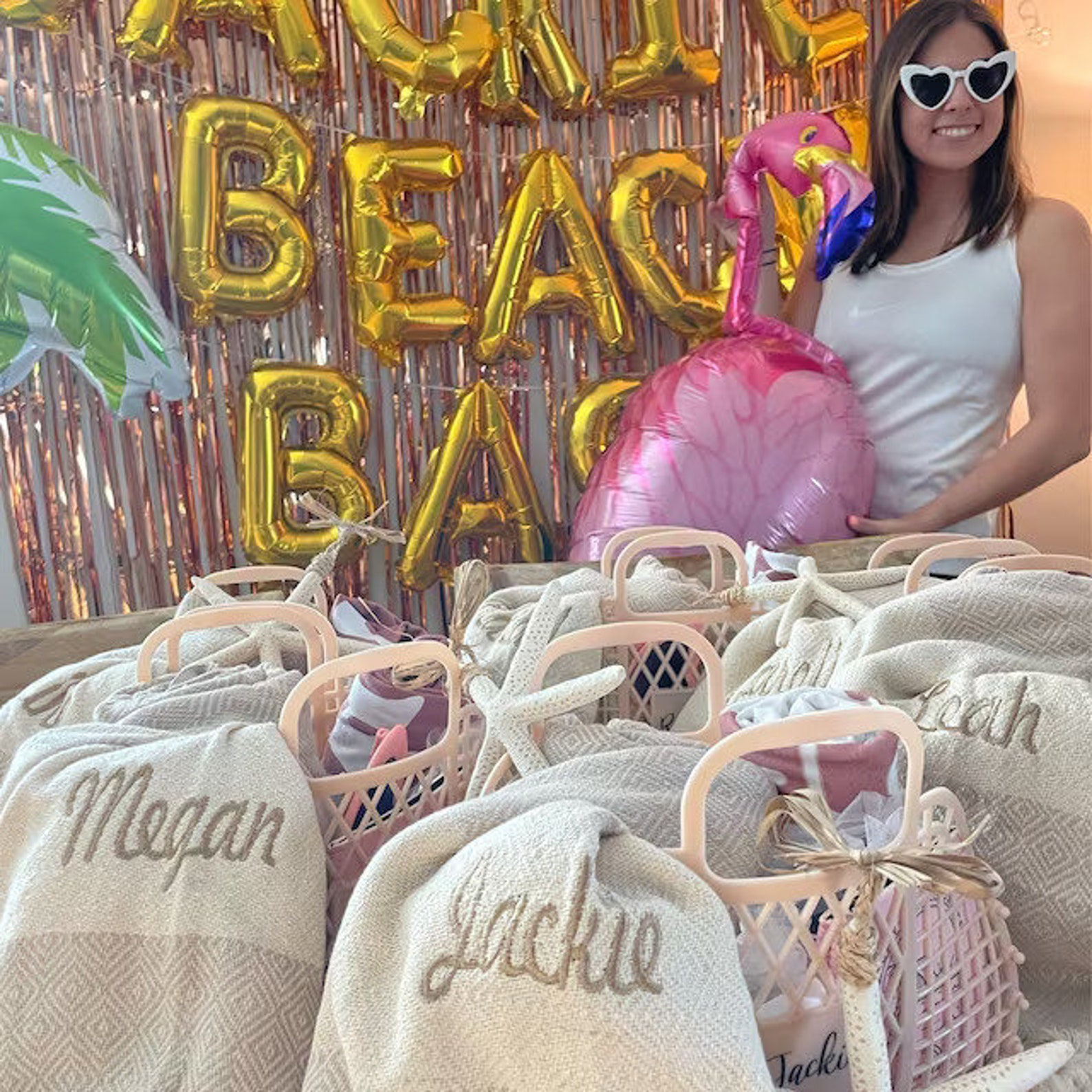 Personalized Beach Towel Bridesmaid and Wedding Gift
